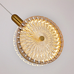 Подвесной светильник с плафоном из рельефного стекла Peony Glass Bronze  варинант исполнения - 3 | Loft Concept в Сочи