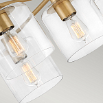 Потолочный светильник цвета латунь с пятью прозрачными цилиндрическими плафонами Hinkley варинант исполнения - 5 | Loft Concept в Сочи