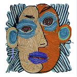 Арт-Объект плетеный из нитей Абстрактный портрет Joana Schneider  варинант исполнения - 2 | Loft Concept в Сочи