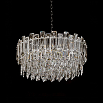 Круглая люстра с хрустальными подвесками на серебряном каркасе Gorgeous Crystal Light варинант исполнения - 6 | Loft Concept в Сочи