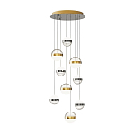 Люстра каскадная с 9-ю подвесами бронза и никель Peggy Futura lamp варинант исполнения - 2 | Loft Concept в Сочи