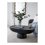 Столик кофейный черного цвета с овальной столешницей и круглым основанием Black Dalmen Table варинант исполнения - 2 | Loft Concept в Сочи