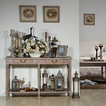 Деревянная консоль из массива дерева с двумя ящиками Oak Margery Provence Console Table варинант исполнения - 2 | Loft Concept в Сочи