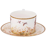 Чайная пара из фарфора с изображением собаки и зайцев 300 мл Hunting Porcelain Collection 2 варинант исполнения - 2 | Loft Concept в Сочи