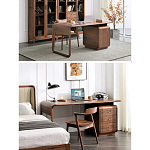 Стол рабочий округлой формы с 3-мя ящиками  Working Moonnut Table варинант исполнения - 2 | Loft Concept в Сочи