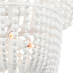 Люстра белая в форме спирали с декором из круглых деревянных бусин White Wooden Beads варинант исполнения - 1 | Loft Concept в Сочи