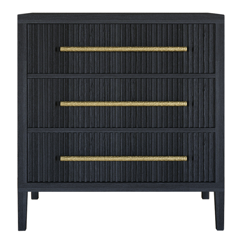 Комод Primo с 3 выдвижными ящиками Черный дуб Черный в Сочи | Loft Concept 