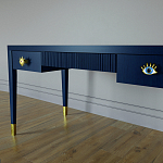 Письменный стол Elsa Dreams Blue Шпон дерево с двумя ящиками варинант исполнения - 4 | Loft Concept в Сочи