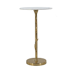 Столик с золотистым основанием в виде цветка и круглой мраморной столешницей Golden Snowdrop варинант исполнения - 3 | Loft Concept в Сочи