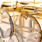 Люстра с круглыми стеклянными подвесками Cardiel Amber Glass Chandelier варинант исполнения - 5 | Loft Concept в Сочи