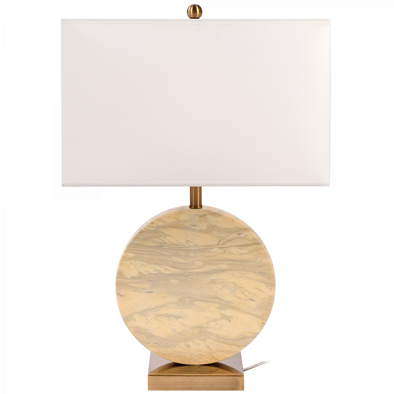 Настольная лампа Lua Grande Table Lamp beige marble Белый Бежево-серый Латунь в Сочи | Loft Concept 