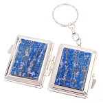 Зеркало брелок складное двухстороннее из натурального камня Лазурит Stone Mirrors варинант исполнения - 2 | Loft Concept в Сочи