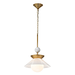 Подвесной светильник латунного цвета с конусовидным белым плафоном Quintiesse варинант исполнения - 3 | Loft Concept в Сочи