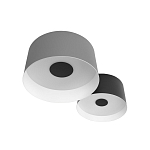 Потолочный светильник с 2-мя цилиндрическими абажурами серого и черного цвета Urban Dome варинант исполнения - 5 | Loft Concept в Сочи