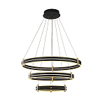 Люстра светодиодная с 3-мя плафонами в форме колец из акрила и алюминия с пультом для регулировки света Ring Horizontal Anthracite варинант исполнения - 7 | Loft Concept в Сочи