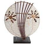 Настольная лампа из перламутра и дерева на подставке Indonesian Shell Flower варинант исполнения - 1 | Loft Concept в Сочи