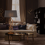 Настольная лампа на ажурном чугунном основании с серым абажуром Openwork Lamp варинант исполнения - 5 | Loft Concept в Сочи