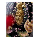 Ваза из фарфора черная с цветочной росписью и бронзовыми элементами Spring Garden варинант исполнения - 6 | Loft Concept в Сочи