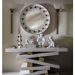 Зеркало белое с круглыми золотыми декоративными элементами Prince of the Church варинант исполнения - 2 | Loft Concept в Сочи