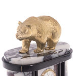 Часы настольные бронзовые с декором в виде медведя Bear Stone Clock варинант исполнения - 2 | Loft Concept в Сочи