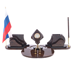 Настольный письменный набор из природного камня обсидиана коричневого Team leader варинант исполнения - 1 | Loft Concept в Сочи