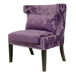 Полукресло с мягкой обивкой из жаккарда на 4-х ножках из массива березы Baroque Armchair violet варинант исполнения - 3 | Loft Concept в Сочи