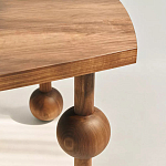 Обеденный стол деревянный с круглыми декоративными элементами на ножках Koko варинант исполнения - 2 | Loft Concept в Сочи