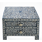 Тумбочка прикроватная White Pearl BEDSIDE CABINET 2 blue DRAWER варинант исполнения - 2 | Loft Concept в Сочи