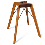 Стол обеденный с коричневой прямоугольной столешницей из керамики на четырех деревянных ножках Brown Ceramics варинант исполнения - 3 | Loft Concept в Сочи