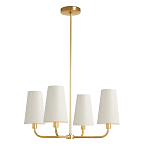 Люстра золотая с белыми тканевыми абажурами Coolness варинант исполнения - 1 | Loft Concept в Сочи