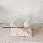 Дизайнерский журнальный стол в виде раковины с жемчужиной под прозрачной столешницей Fahin варинант исполнения - 1 | Loft Concept в Сочи