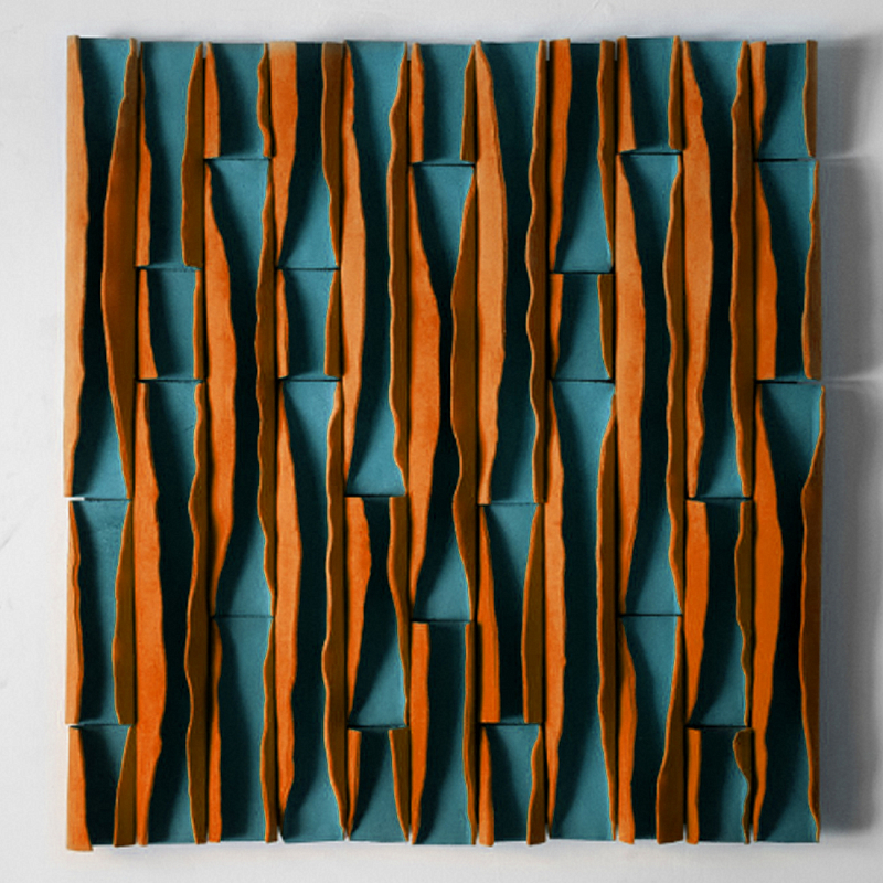 Объемное фактурное панно Metropolis Terracotta Бирюзовый Терракотовый в Сочи | Loft Concept 