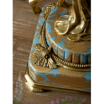 Ваза голубого цвета из фарфора с золотым растительным орнаментом и бронзовыми фигурками женщин Eden Garden porcelain and bronze варинант исполнения - 9 | Loft Concept в Сочи