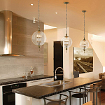 Подвесной светильник с прозрачным шарообразным стеклянным плафоном Feiss варинант исполнения - 6 | Loft Concept в Сочи