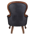 Кресло с мягкой обивкой из черного велюра на 4-х деревянных ножках Evelyn Classical Armchair варинант исполнения - 3 | Loft Concept в Сочи