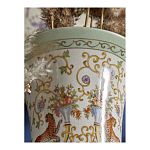 Ваза высокая из фарфора на бронзовом основании Turquoise Blooming Garden варинант исполнения - 8 | Loft Concept в Сочи