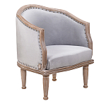 Кресло низкое с мягкой обивкой из велюра на 4-х деревянных ножках Emile Armchair grey варинант исполнения - 1 | Loft Concept в Сочи