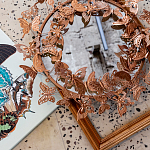 Зеркало круглое в металлической раме украшенной фигурами бабочек Butterflies варинант исполнения - 4 | Loft Concept в Сочи