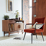 Кресло бархатное с подлокотниками на металлическом каркасе Oriel Retro Armchair варинант исполнения - 7 | Loft Concept в Сочи