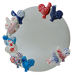 Зеркало круглое с декором в виде петушков Cockerel варинант исполнения - 1 | Loft Concept в Сочи