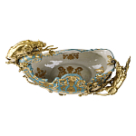 Чаша голубого цвета с оранментом и и бронзовыми фигурами леопардов Eden Garden варинант исполнения - 4 | Loft Concept в Сочи