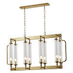 Люстра прямоугольная с 8-ю стеклянными плафонами цилиндрической формы Jeanette варинант исполнения - 2 | Loft Concept в Сочи