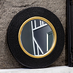 Зеркало в черной фактурной раме с золотым кантом Summon the Light варинант исполнения - 6 | Loft Concept в Сочи