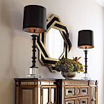 Зеркало восьмиугольное в черно-золотистой раме Pairing варинант исполнения - 3 | Loft Concept в Сочи