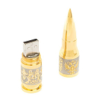 Флешка на 32 гб в виде патрона с гравировкой Герба РФ в подарочной коробке Metal Flash Drive варинант исполнения - 3 | Loft Concept в Сочи