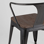 Черный глянцевый стул с сиденьем из натурального дерева TOLIX варинант исполнения - 7 | Loft Concept в Сочи