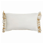 Чехол на подушку горчичного цвета с бахромой и объемным узором Ethnic mix варинант исполнения - 4 | Loft Concept в Сочи