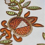 Обои с вышивкой ручной работы Fyodor Original colourway on linen варинант исполнения - 2 | Loft Concept в Сочи