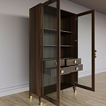 Дизайнерский шкаф витрина Elsa Dreams Walnut с 4-мя ящиками варинант исполнения - 7 | Loft Concept в Сочи