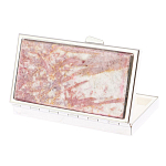 Таблетница карманная прямоугольная на 7 отделений с зеркалом и накладкой из натурального камня Турмалин Silver Stone Pillboxes варинант исполнения - 2 | Loft Concept в Сочи